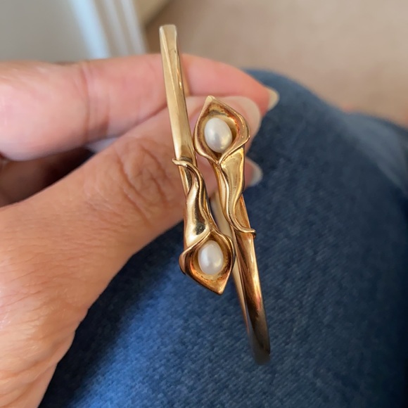 Peter Brams Design unique 14kt gold bangle bracelet - Picture 9 of 11